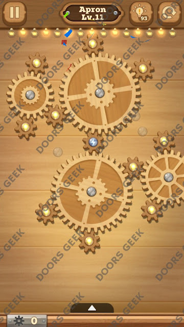 Fix it: Gear Puzzle [Apron] Level 11 Solution, Cheats, Walkthrough for Android, iPhone, iPad and iPod