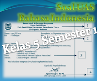  Berikut ini merupakan pola Soal UAS Bahasa Indonesia Kelas  Soal UAS Bahasa Indonesia Kelas 5 Semester 1