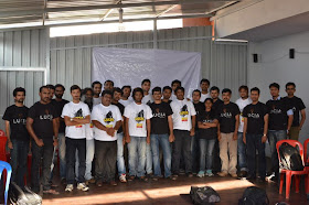Pawan Kumar with participants of the film workshop