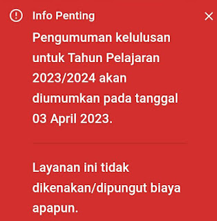 PENGUMUMAN KELULUSAN PESERTA DIDIK BARU TAHUN PELAJARAN 2023/2024