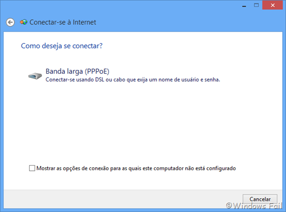 Como criar uma conexão de banda larga no Windows 8 02