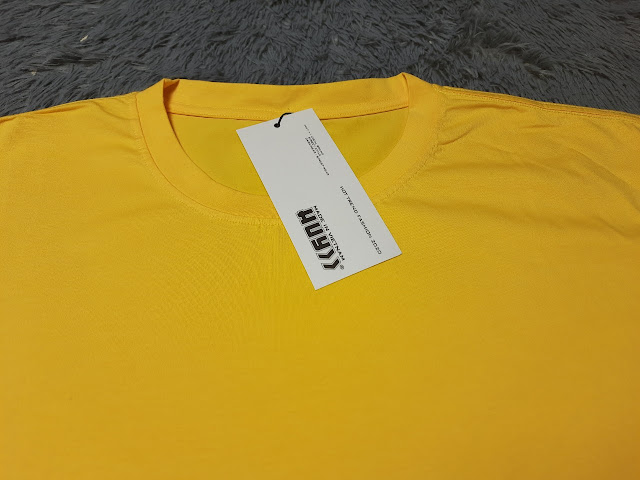 áo thun tay lỡ trơn màu vàng 100% cotton giá sỉ