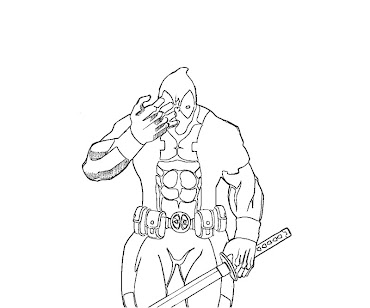 #4 Deadpool Coloring Page