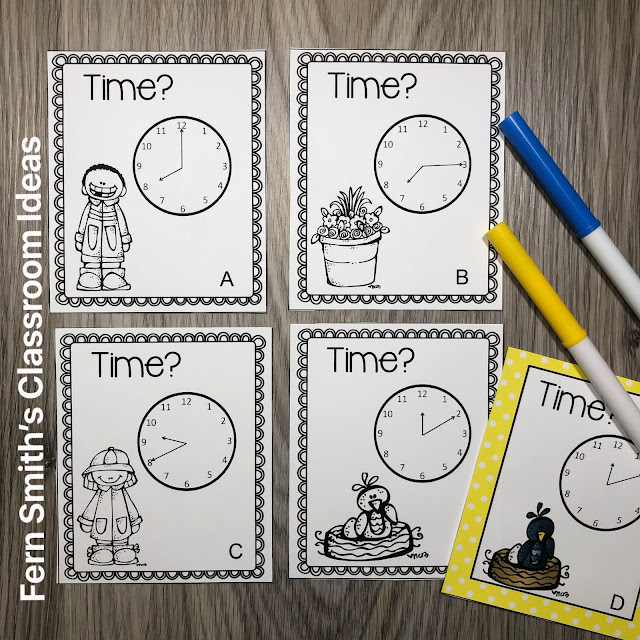 Click Here to Grab These Spring Telling Time to the Nearest Five Minutes Task Cards To Use in Your Classroom Today!
