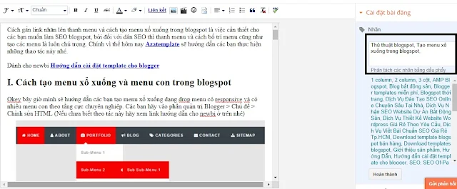 Cách tạo thư mục trong blogspot