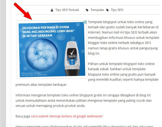 adsense dalam postingan