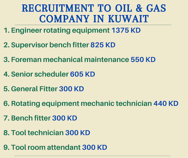 Recruitment to Oil & Gas company in Kuwait