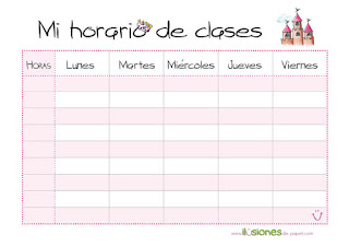 horario de princesas y castillo para tu colegio