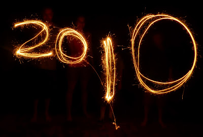 Greeting the New Year 2010 with Sparkler Writing 