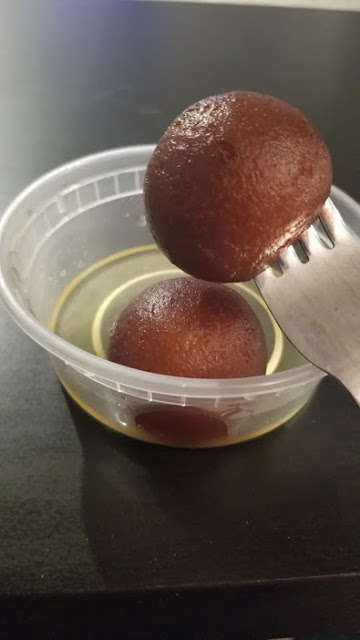 Gulab Jamun (doughnuts with honey), from Charminar Biryani House, Troy