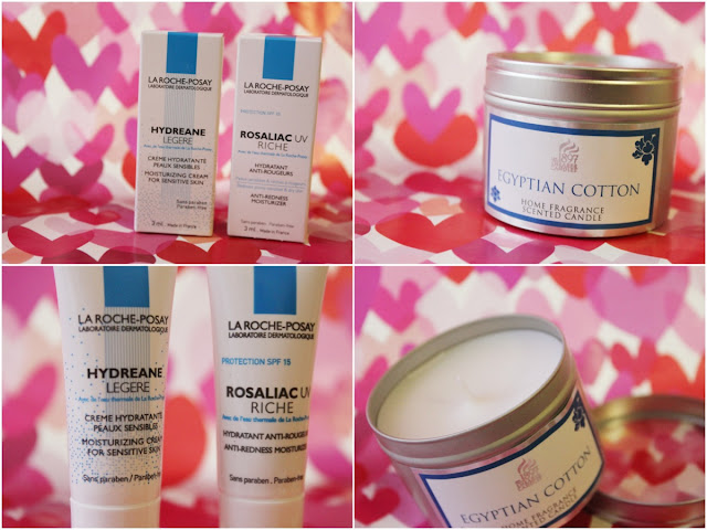 Image of La Roche-Posay moisturiser and Egyptian cotton candle