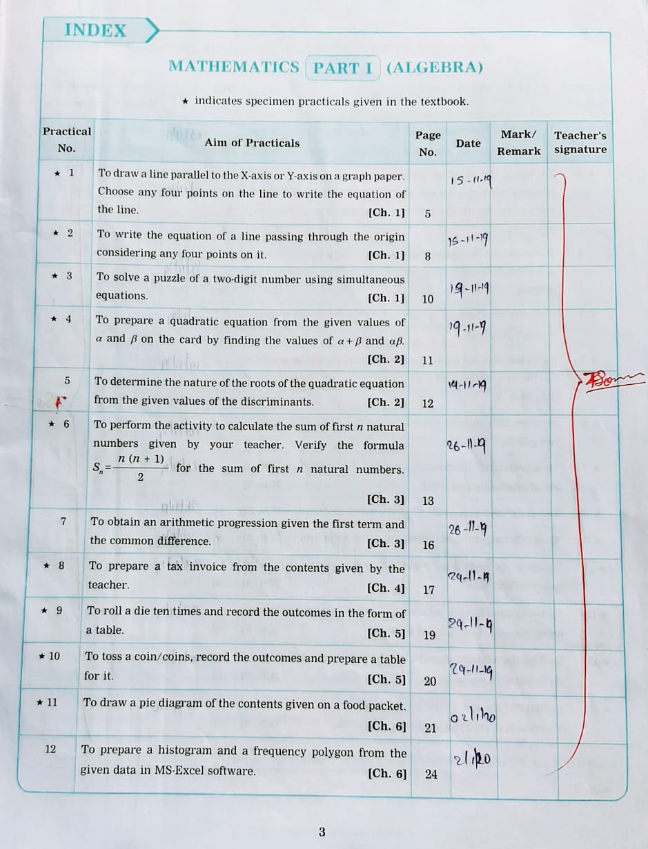 Mathematics practical book class 10 answers