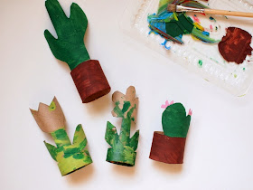 paint toilet paper roll flowers and cacti