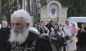 Romanov pictured at the Sredneuralsk convent on 27 April. He had been banished by church leaders in April for protesting church closures caused by the pandemic. Photograph: Donat Sorokin/TASS