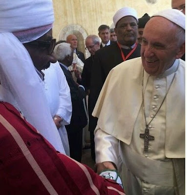 Emir sanusi meets with Pope Francis in Italy 