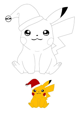 christmas pikachu coloring sheet