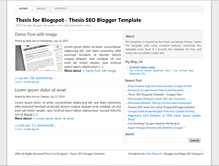 Template Blogger Thesis Seo