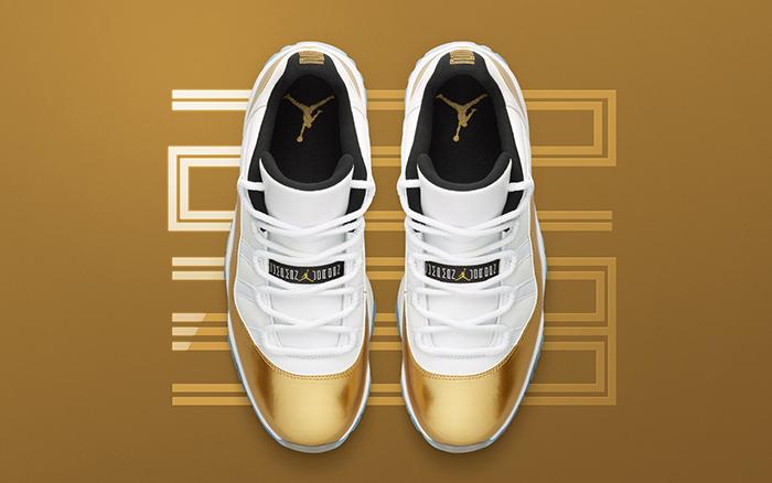 Air Jordan 11 Low White Gold Coin 528895-103 Closing Ceremony