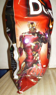 Closer look at Iron Man on the Nacho Cheese Doritos bag