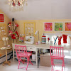 How To Organize My Craft Room / How to Organize a Craft Room Work Space - The Happy Housie / Now it's my craft room and sewing area.