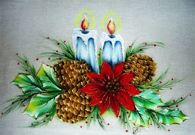 pintura em tecido motivo natalino pinha