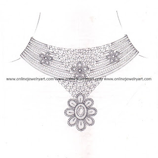 diamond choker necklace design sketches