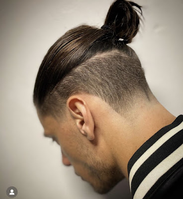 Long hair with fade