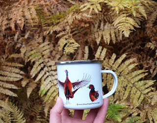 Enamel Pheasant mug by Alice Draws The Line