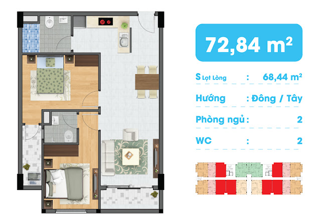 MẶT BẰNG CHI TIẾT CĂN HỘ 77,84m2 HIỆP THÀNH