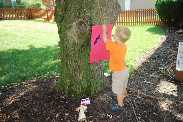 combining nature and art for little kids