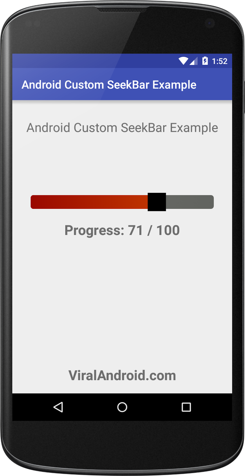 Android Custom SeekBar Example | Viral Android – Tutorials, Examples ...