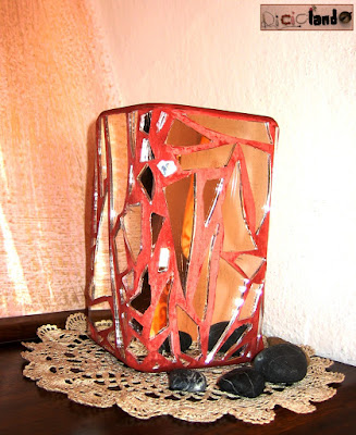 Vaso decorativo con specchi rotti 5