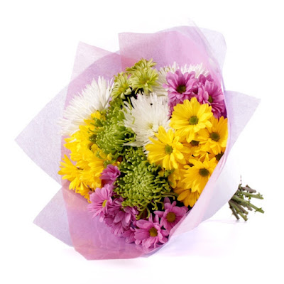 Chrysanthemum bouquet in mixed colours and type