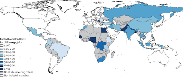 Economic impact of lead exposure in countries