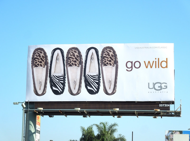 UGG Go Wild animal print slipper billboard