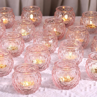 48Pcs Pink Votive Candle Holders