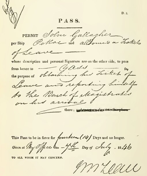 Convict Pass 1846