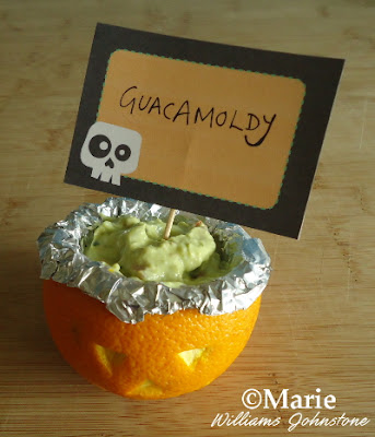 Fun guacamoldy pumpkin orange DIY dip bowl