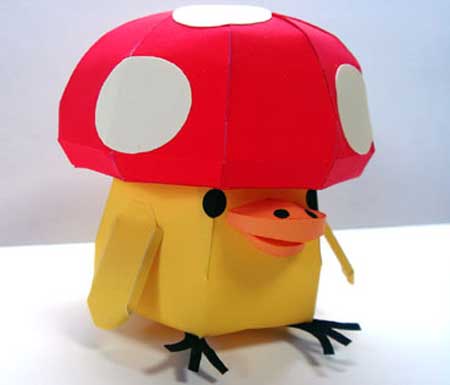 Mushroom Kiiroitori Papercraft