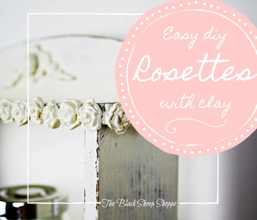 It's easy to create a shabby chic style with DIY clay rosettes.