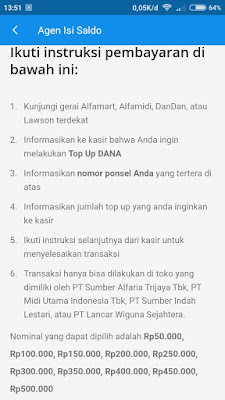 Langkah-langkah dalam melaakukan top up ke aplikasi dana