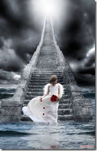 little girl on steps