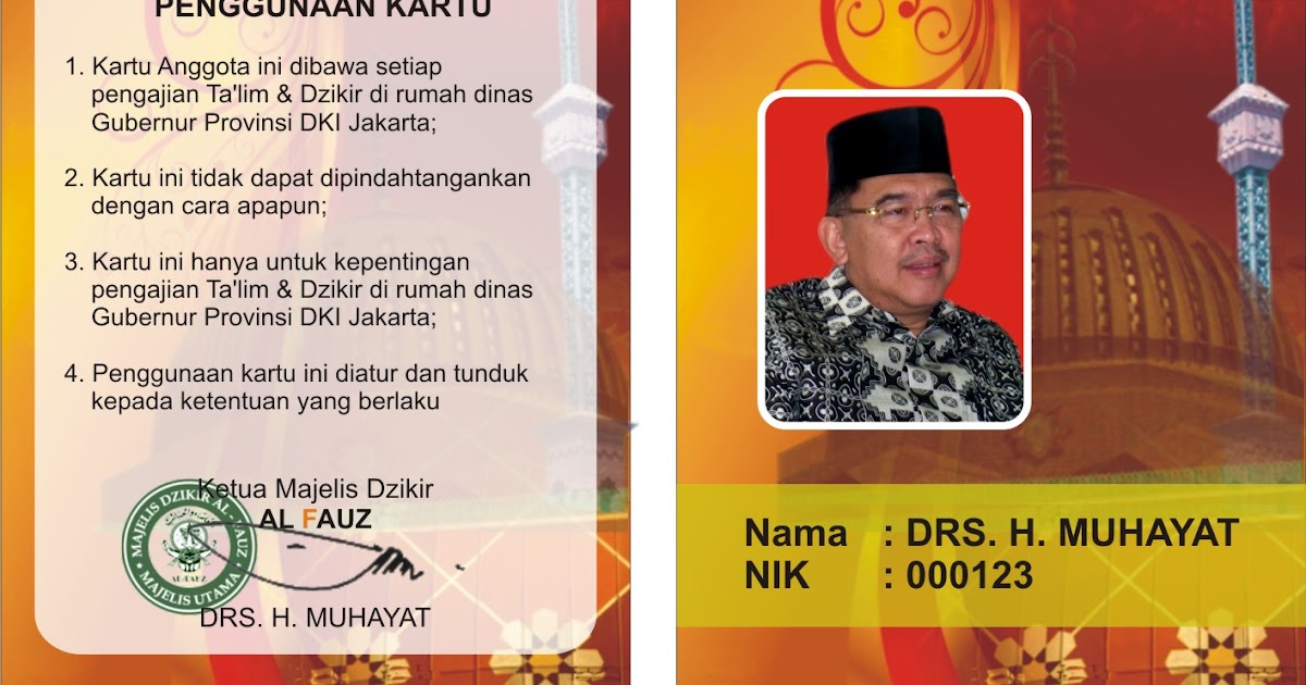 DESAIN NAME CARD MAJELIS DZIKIR AL FAUZ  desain brosur 