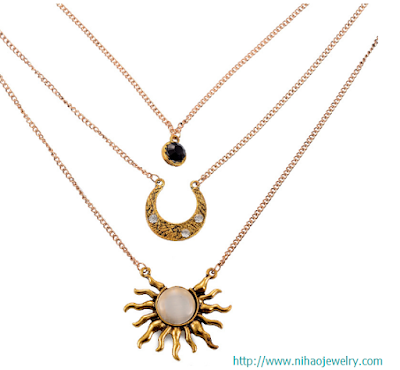 Occident and the United States alloy plating necklace