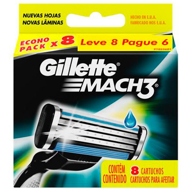 Gillette Mach3 é um aparelho de barbear projetado especialmente com três lâminas de corte-diamante