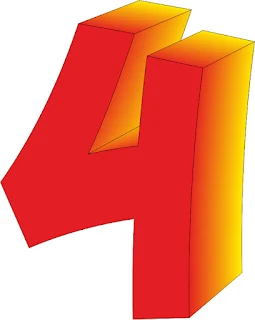 numero 4 rojo 3d tercera dimension hd jpg descargar imagen