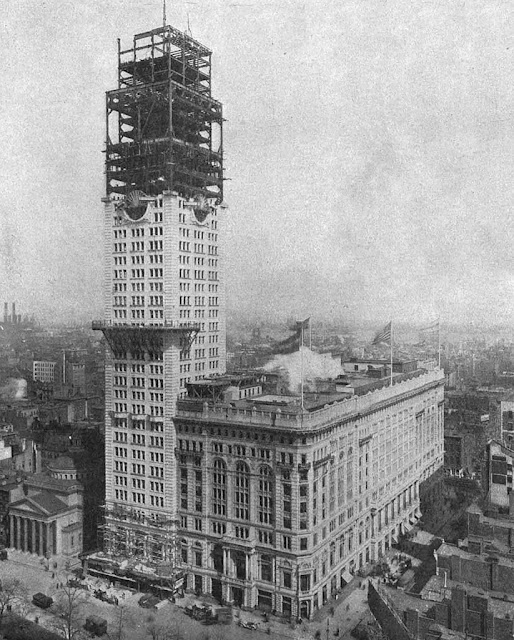 Construcción de la Metropolitan Life Insurance Company Tower en 1908