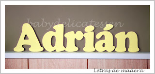 letras de madera infantiles para pared Adrián babydelicatessen