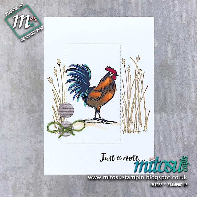 Home To Roost Stampin' Up! Note Card Idea. Order cardmaking products from Mitosu Crafts online shop 24/7