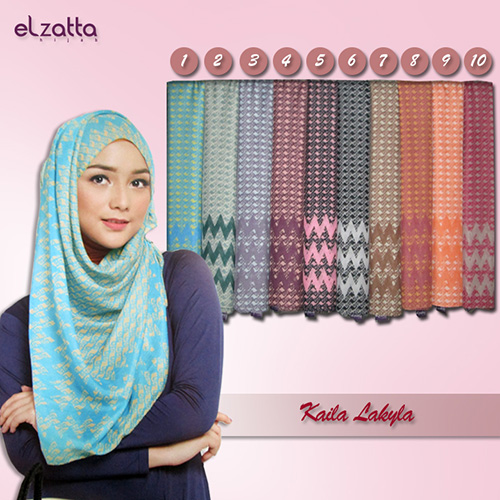 Jilbab Segi Empat Motif Elzatta